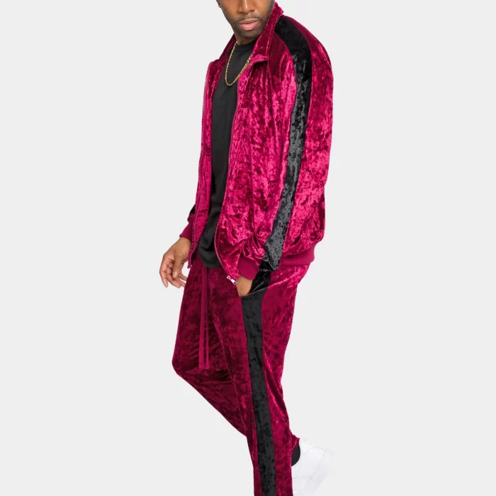 Accented Velour Track Suit
