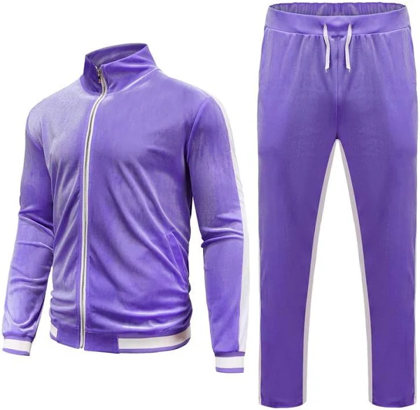 Men's Velvet Full Zip Tracksuits