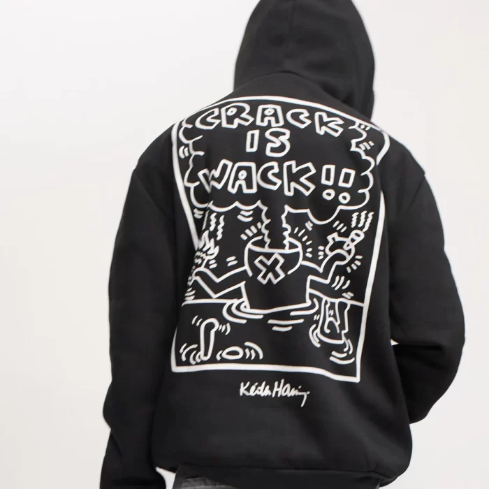 Keith Haring Crack Is Wack Hoodie - Black