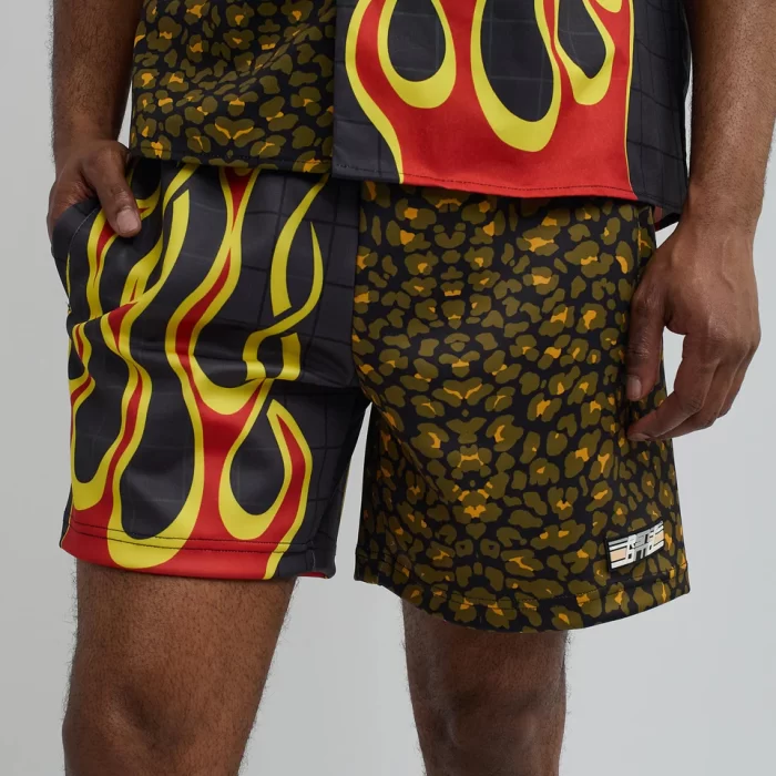 Cheetah And Flames Split Shorts