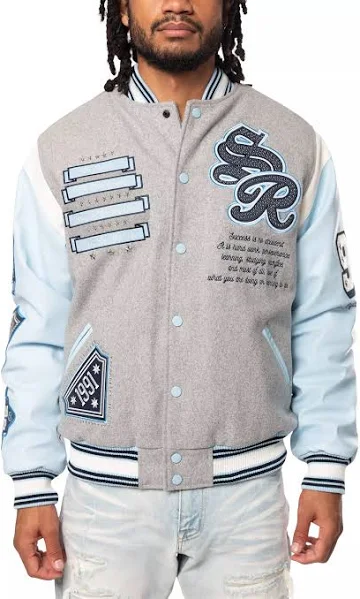 Smoke Rise Studded Patched Varsity Jacket
