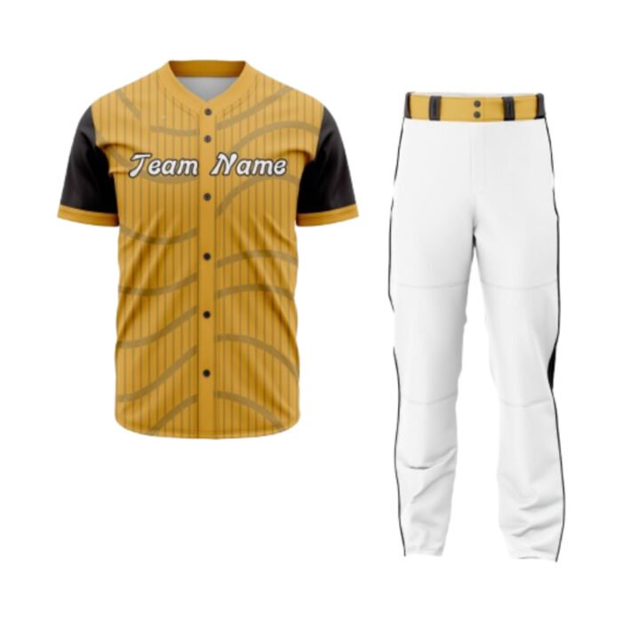 Black-Yellow-White Baseball Uniform