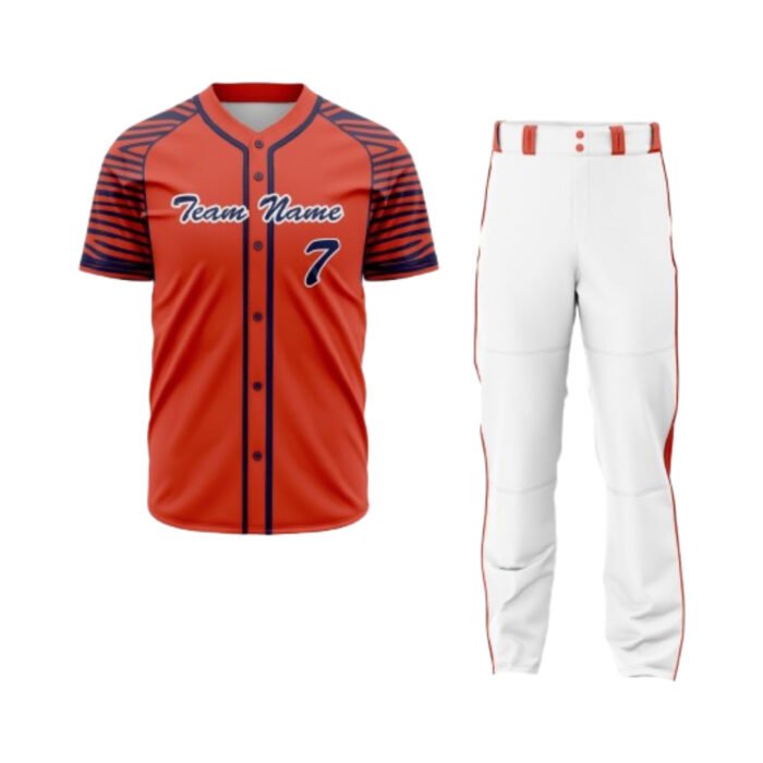 Custom Orange-White Baseball Uniform