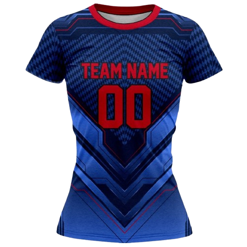 Custom Blue and Red Volleyball Jersey